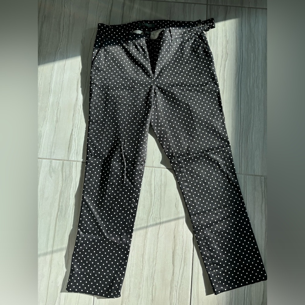Ralph Lauren black polkadot pants, never used